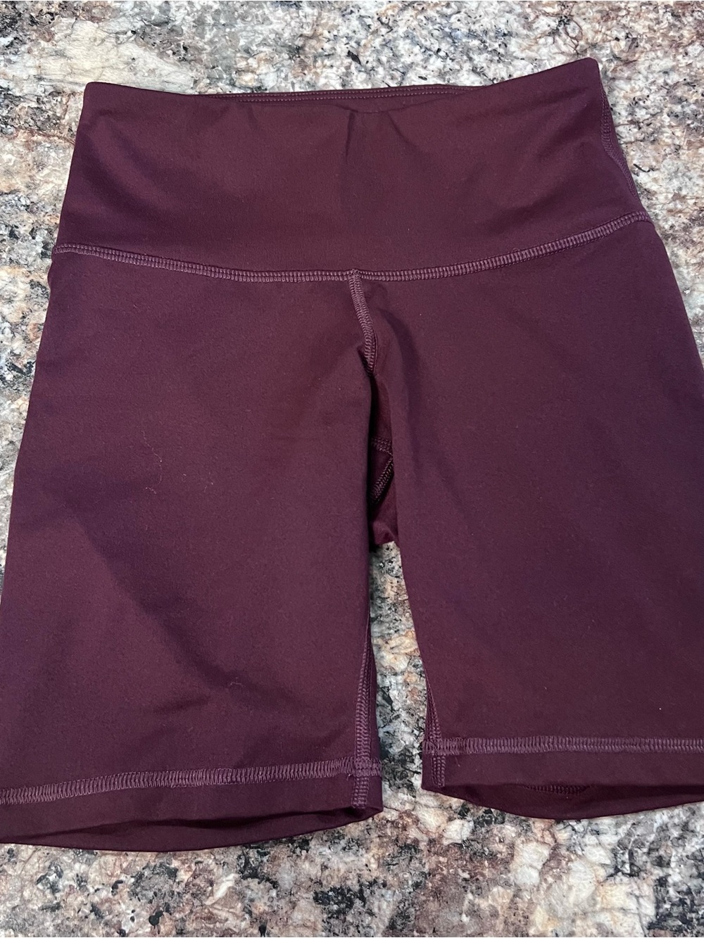 High-Waist Women's Biker Shorts in Deep Burgundy